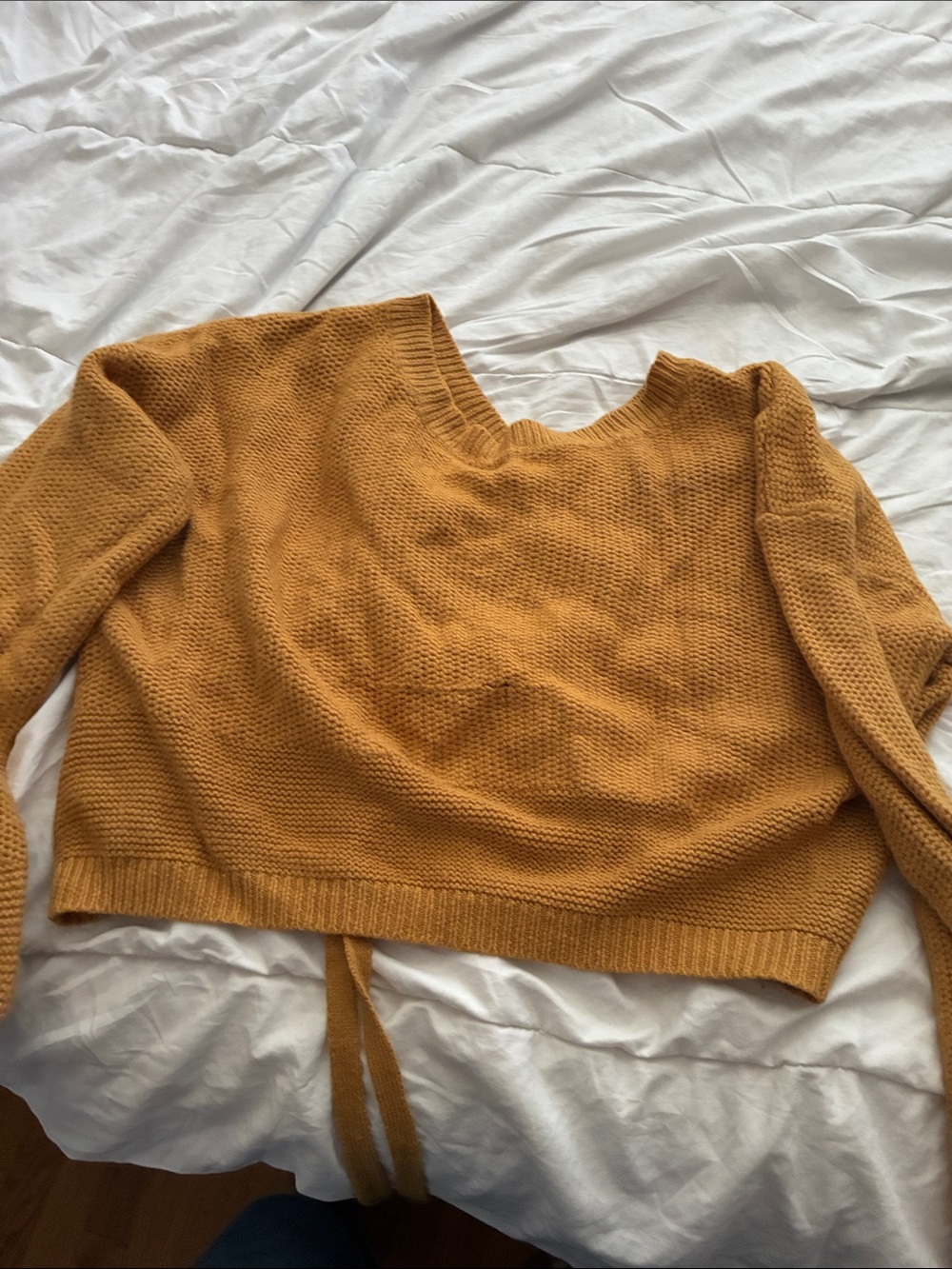 Fashion Nova Mustard Scoop Neck Knit Sweater